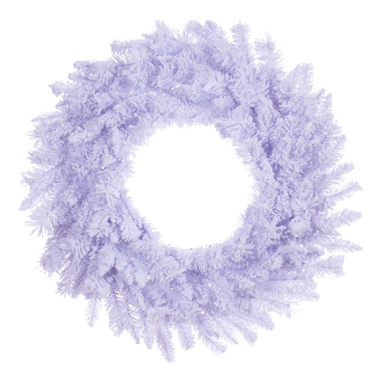 Vickerman 24" Flocked White Wreath with 152 PVC Tips Unlit