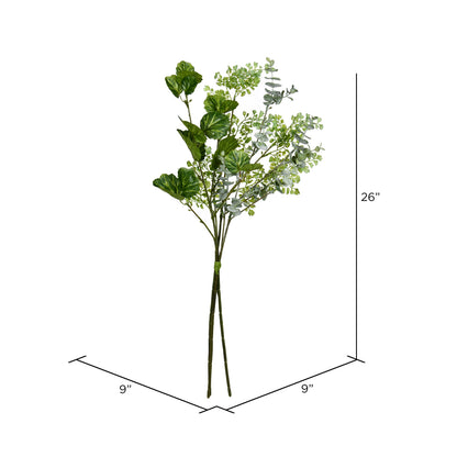 Vickerman 26" Artificial Green Mixed GREENERY BUNDLE Pack of 2