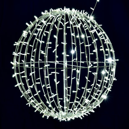 Vickerman 480Lt x 40" Fold Flat Pure White Led Jumbo Hanging Sphere.
