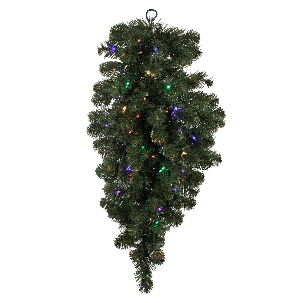 Vickerman 36" Oregon Fir Artificial Christmas Teardrop Multi-colored Single Mold LED Wide Angle Lights