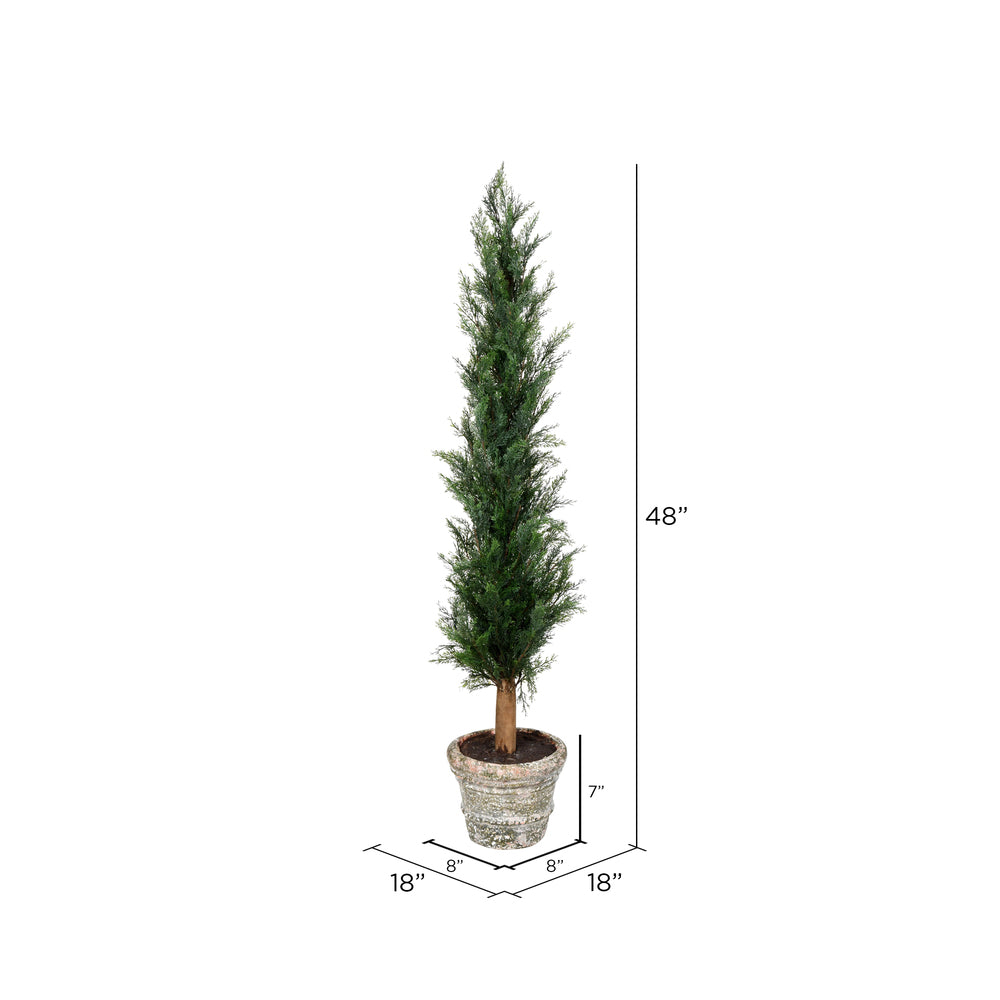 Vickerman 48" Artificial Potted Cedar Tree in Paper Pot.