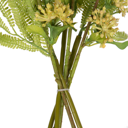 Vickerman 14" Bumblebee Yellow Artificial Wild Berry and Green Fern Bundle 2 per bag.