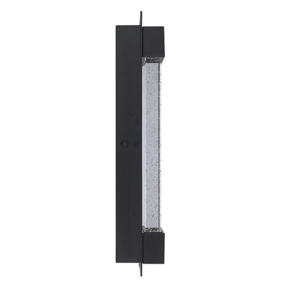 ASD Lighting LED Outdoor Wall Sconce 12" 22W 120V CCT Selectable 3000/4000/5000K Dimmable Clear Seeded Glass, Black ETL