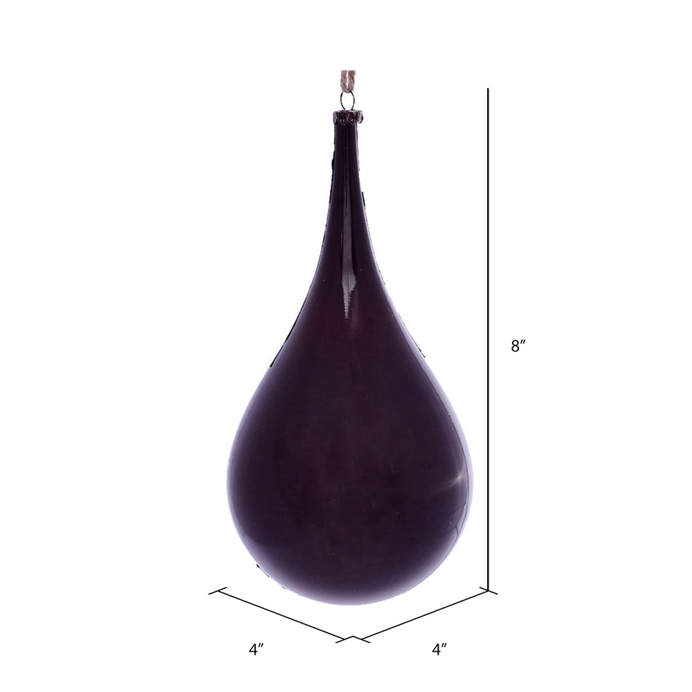 Vickerman 4" Burgundy Wood Grain Teardrop Christmas Ornament Pack of 2