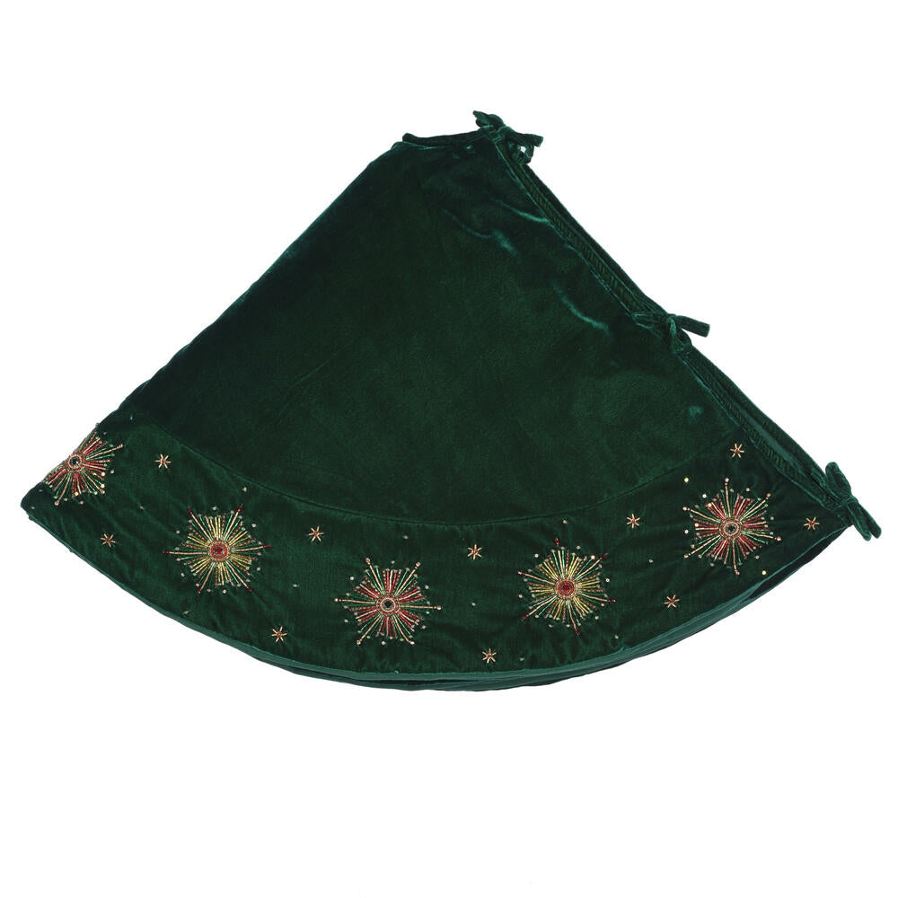 Vickerman 52" Emerald Starburst Christmas Tree Skirt