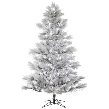 Vickerman 14' x 84" Flocked Alder Long Needle Pine Artificial Christmas Tree Frosted White C7 LED Lights