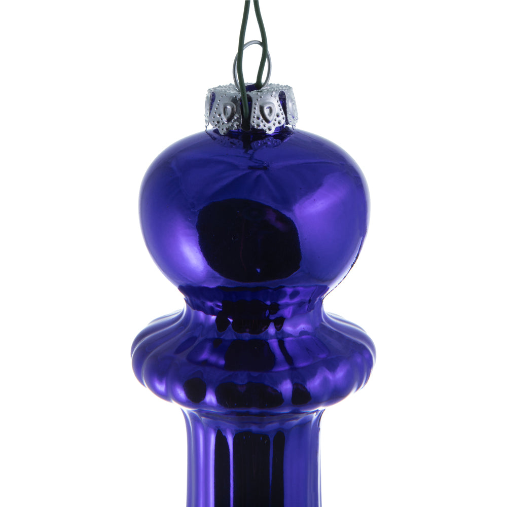 Vickerman 14" Purple Shiny Finial Drop Christmas Ornament UV Treated with Drilled and Wired Cap 2 per bag