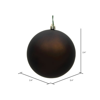 Vickerman 2.4" Chocolate Matte Ball Ornament 24 per Bag