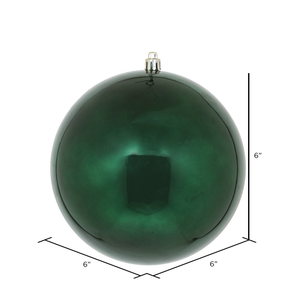 Vickerman 6" Midnight Green Candy Ball Ornament 4 per Bag
