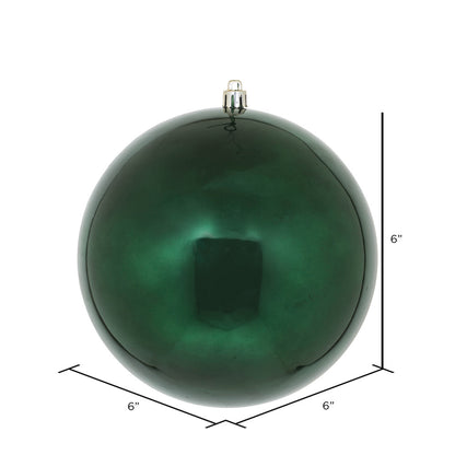 Vickerman 6" Midnight Green Candy Ball Ornament 4 per Bag