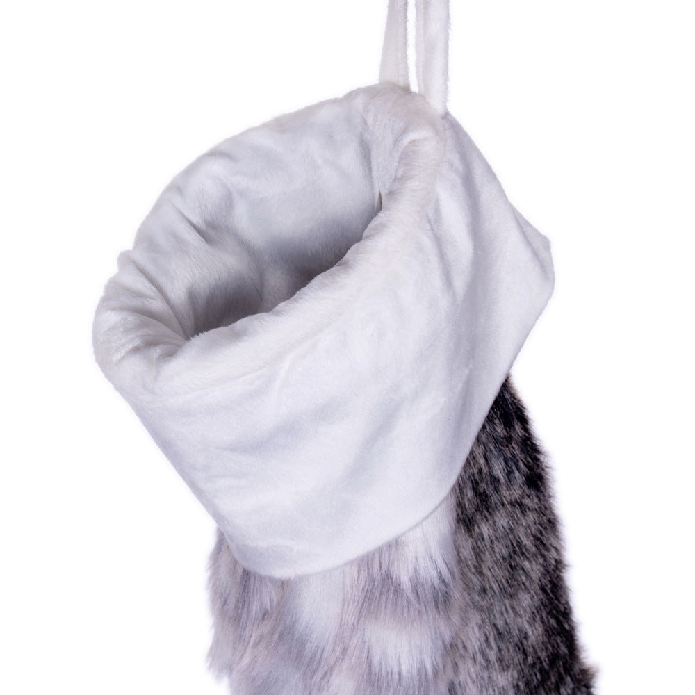 Vickerman 20" x 8" Arctic Faux Fur Stocking