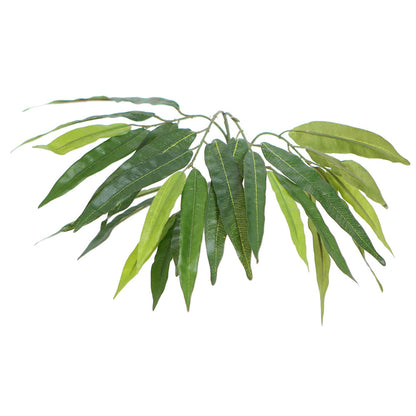 Vickerman 4' Artificial Mango Bush Black Plastic Pot.