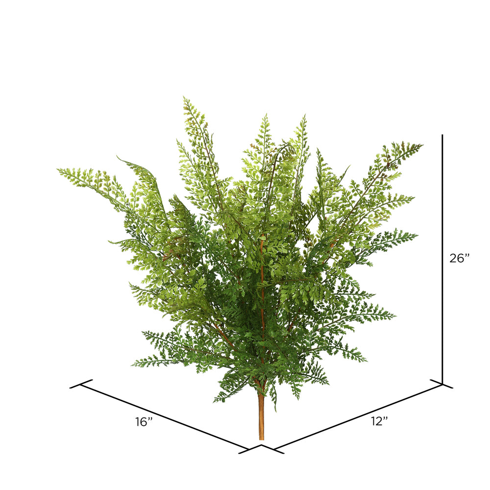Vickerman 26" Artificial Green Fern Bush Pack of 2