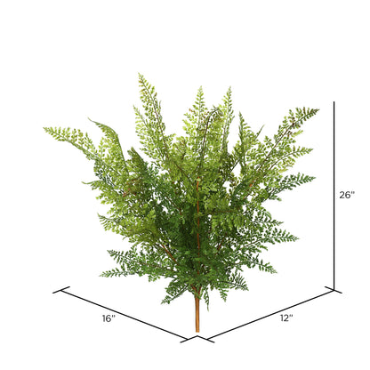 Vickerman 26" Artificial Green Fern Bush Pack of 2