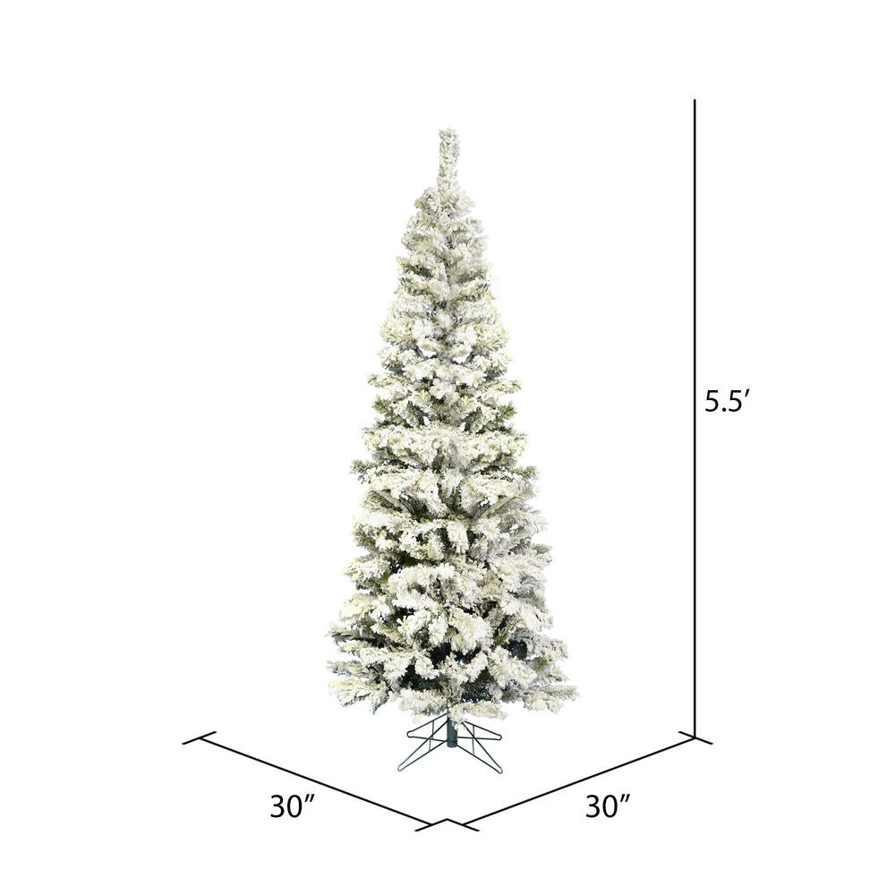 Vickerman 5.5' Flocked Pacific Artificial Christmas Tree Unlit