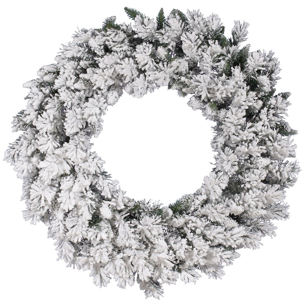 Vickerman 60" Flocked Snow Ridge Artificial Christmas Wreath Unlit