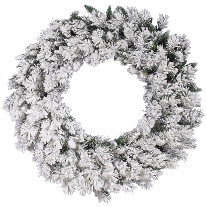 Vickerman 60" Flocked Snow Ridge Artificial Christmas Wreath Unlit