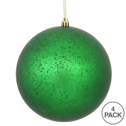 Vickerman 6" Green Matte Mercury Ball Ornament 4 per Bag