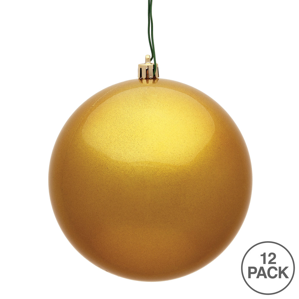 Vickerman 3" Honey Gold Candy Ball Ornament 12 per Bag