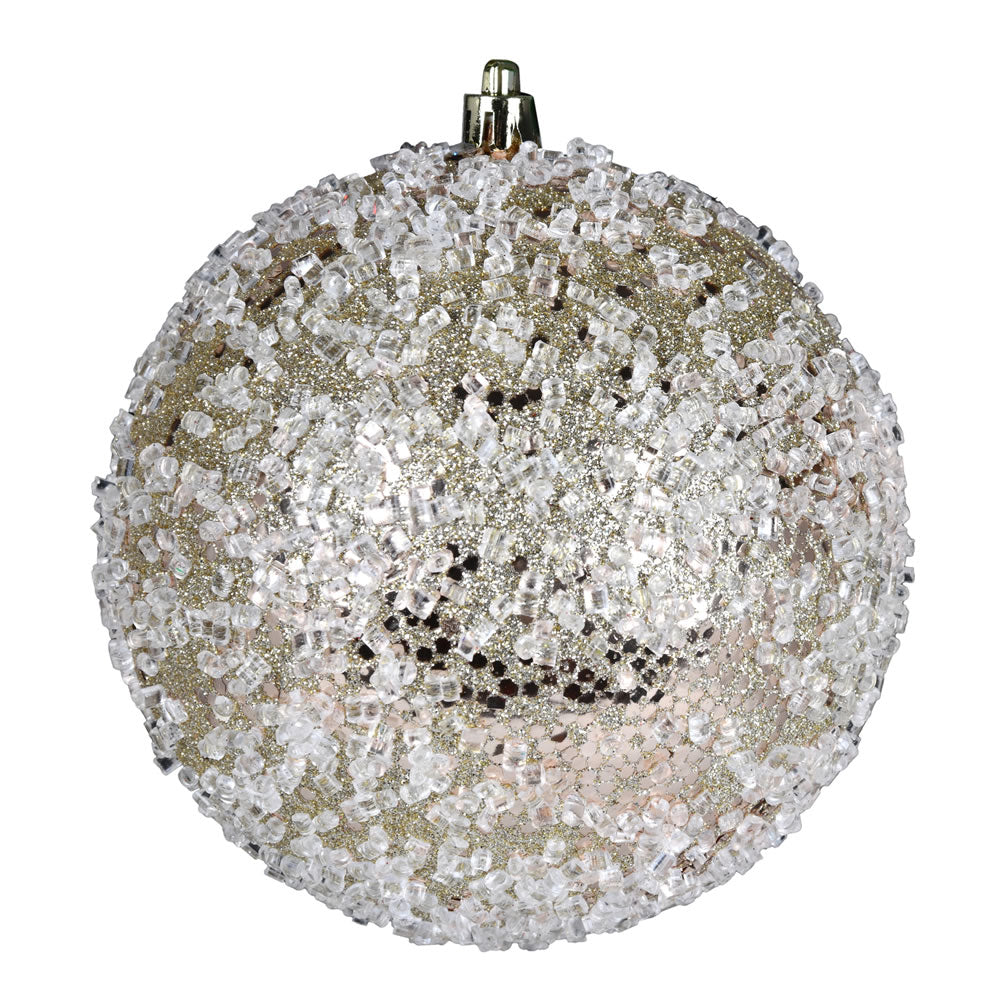 Vickerman 8" Champagne Glitter Hail Ball Ornament