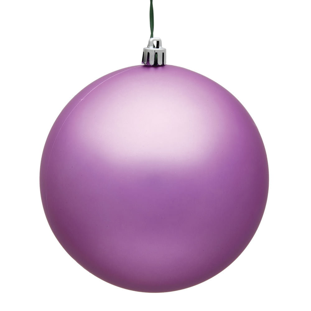 Vickerman 6" Orchid Matte UV Treated Ball Christmas Ornament with Drilled and Wired Cap 4 per Bag