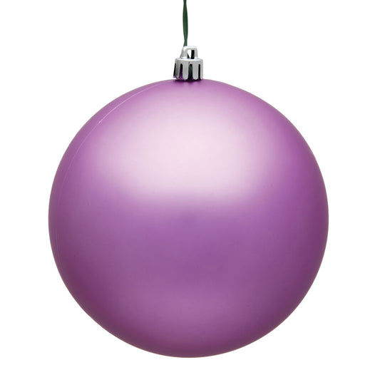 Vickerman 6" Orchid Matte UV Treated Ball Christmas Ornament with Drilled and Wired Cap 4 per Bag