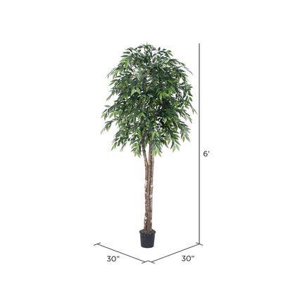 Vickerman 6' Artificial Green Smilax Deluxe Black Plastic Pot