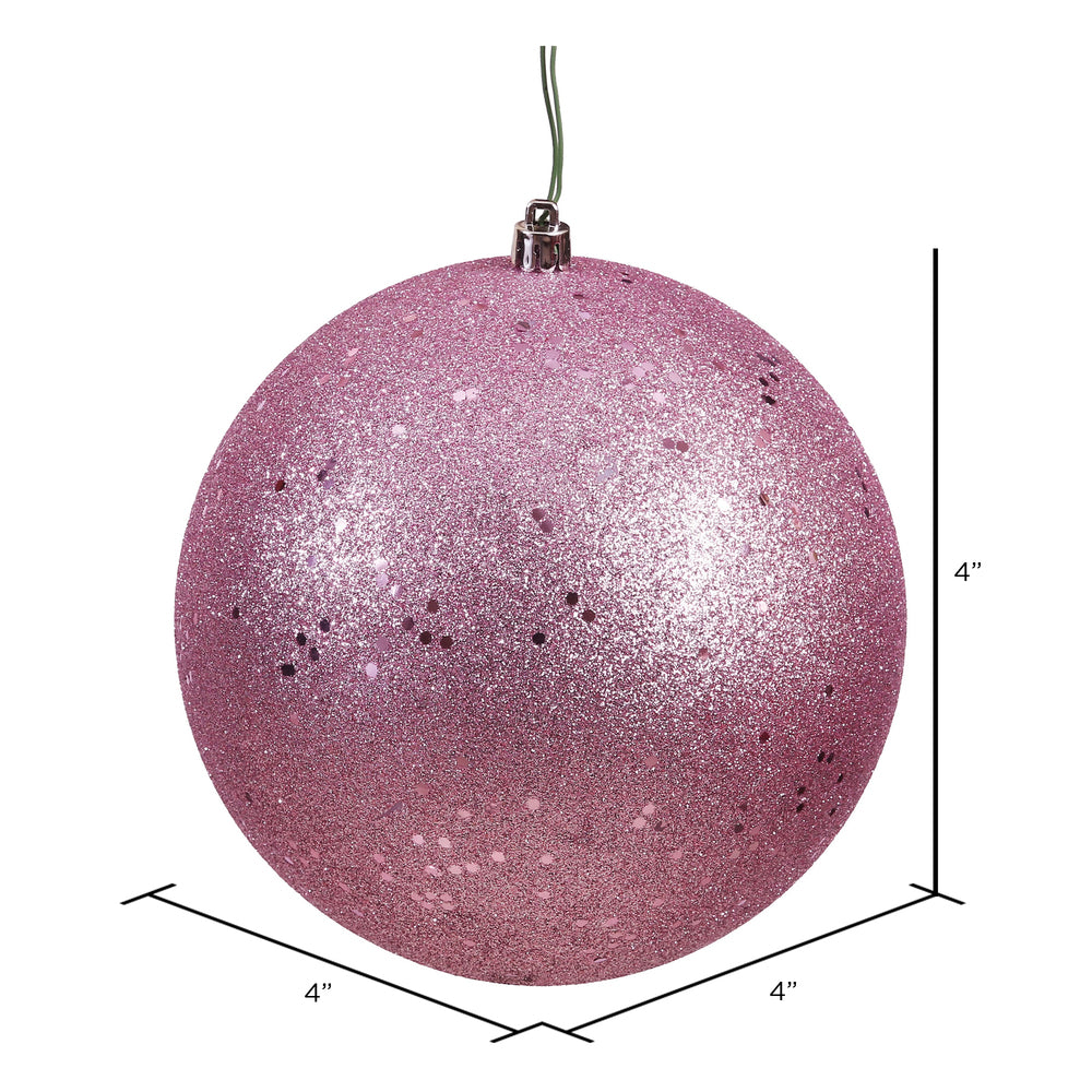 Vickerman 4" Mauve Sequin Ball Ornament 6 per Bag