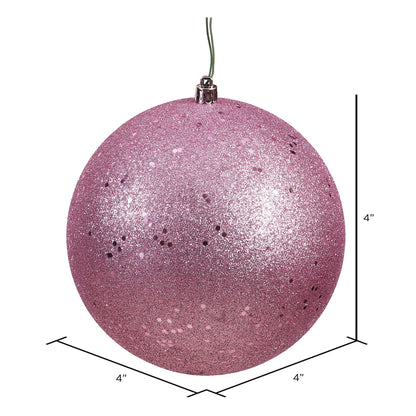 Vickerman 4" Mauve Sequin Ball Ornament 6 per Bag