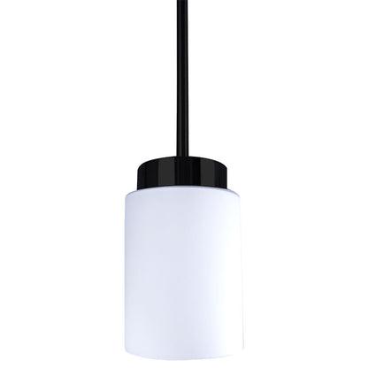 Westgate Glass Pendant With Rod 51In 12W 720 Lumens C90 5Cct 27/30/35/40/50K, Bk, Residential Lighting, 12W, 720 Lumens, 27K/30K/35K/40K/50K, Matt Black Finish, TRIAC