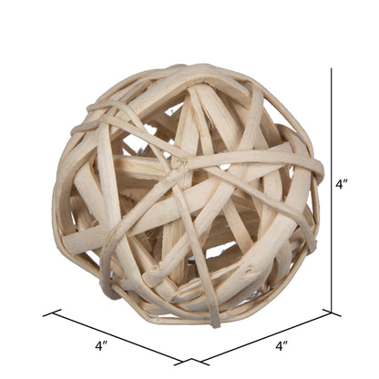 Vickerman Natural Botanicals 4" Kambu Ball Bleached. Includes 25 pieces per Pack.