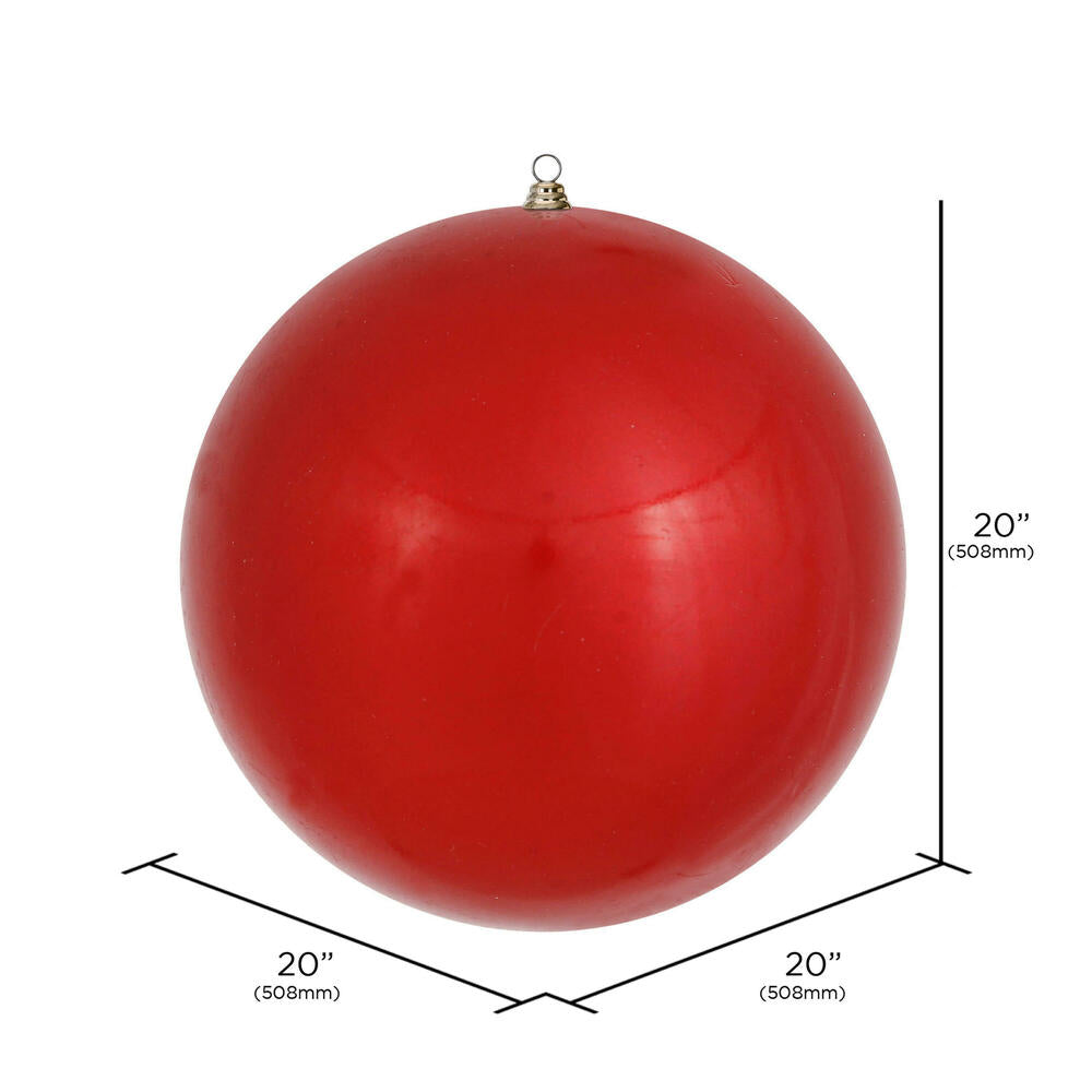 Vickerman 20" Giant Red Ornament. Made with shatterproof plastic which is resistant to Breaking.