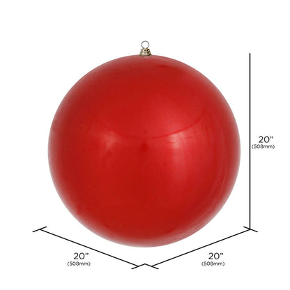 Vickerman 20" Giant Red Ornament. Made with shatterproof plastic which is resistant to Breaking.