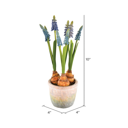 Vickerman 10" Artificial Blue Hyacinths in Container Pack of 2
