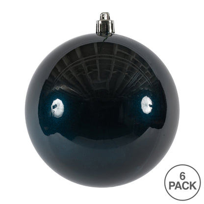 Vickerman 4" Midnight Blue Candy Ball Ornament 6 per Bag