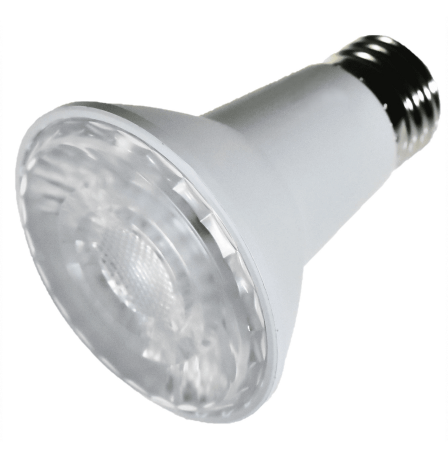 Damar PAR20 LED Long Neck Flood Light Bulb 5W 500 Lumen E26 Medium Base 4000K Cool White Ideal for Track & Recessed Spot Light Bulbs 120V 25° Beam Angle White Finish Pack of 6