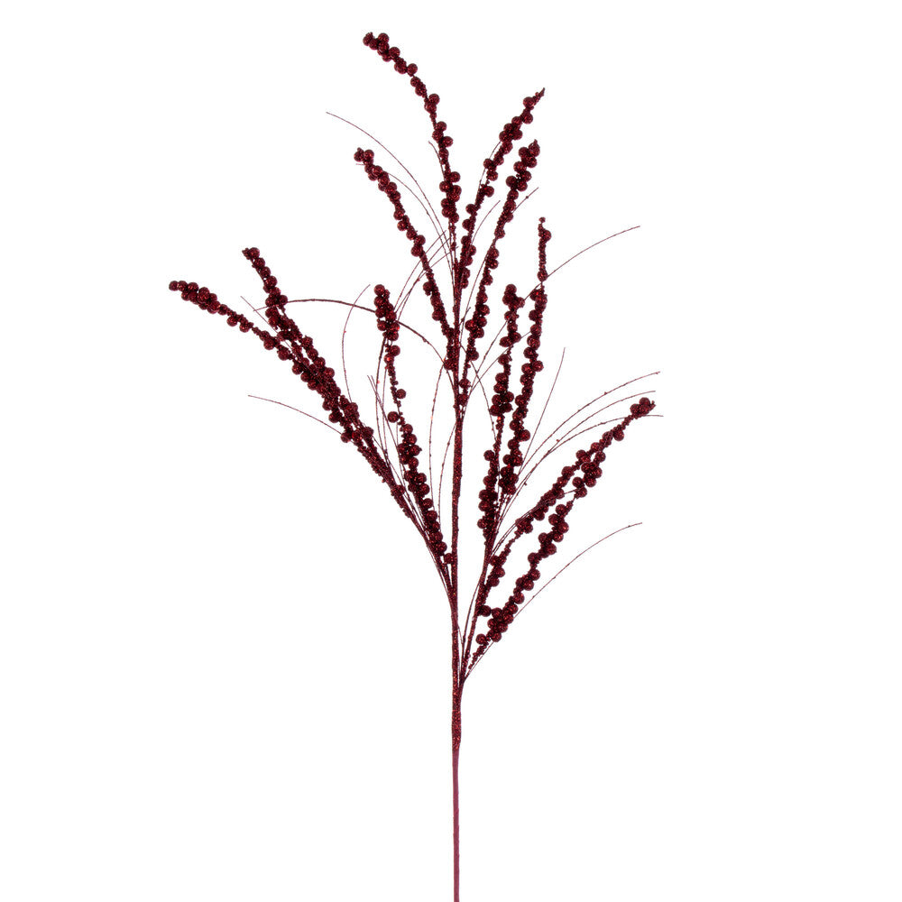 Vickerman 36" Burgundy Berry Twig Glitter Spray 6 per bag.
