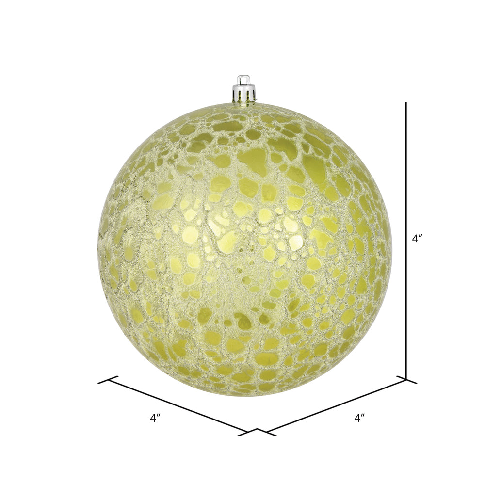 Vickerman 4" Lime Crackle Ball Ornament 6 per Bag