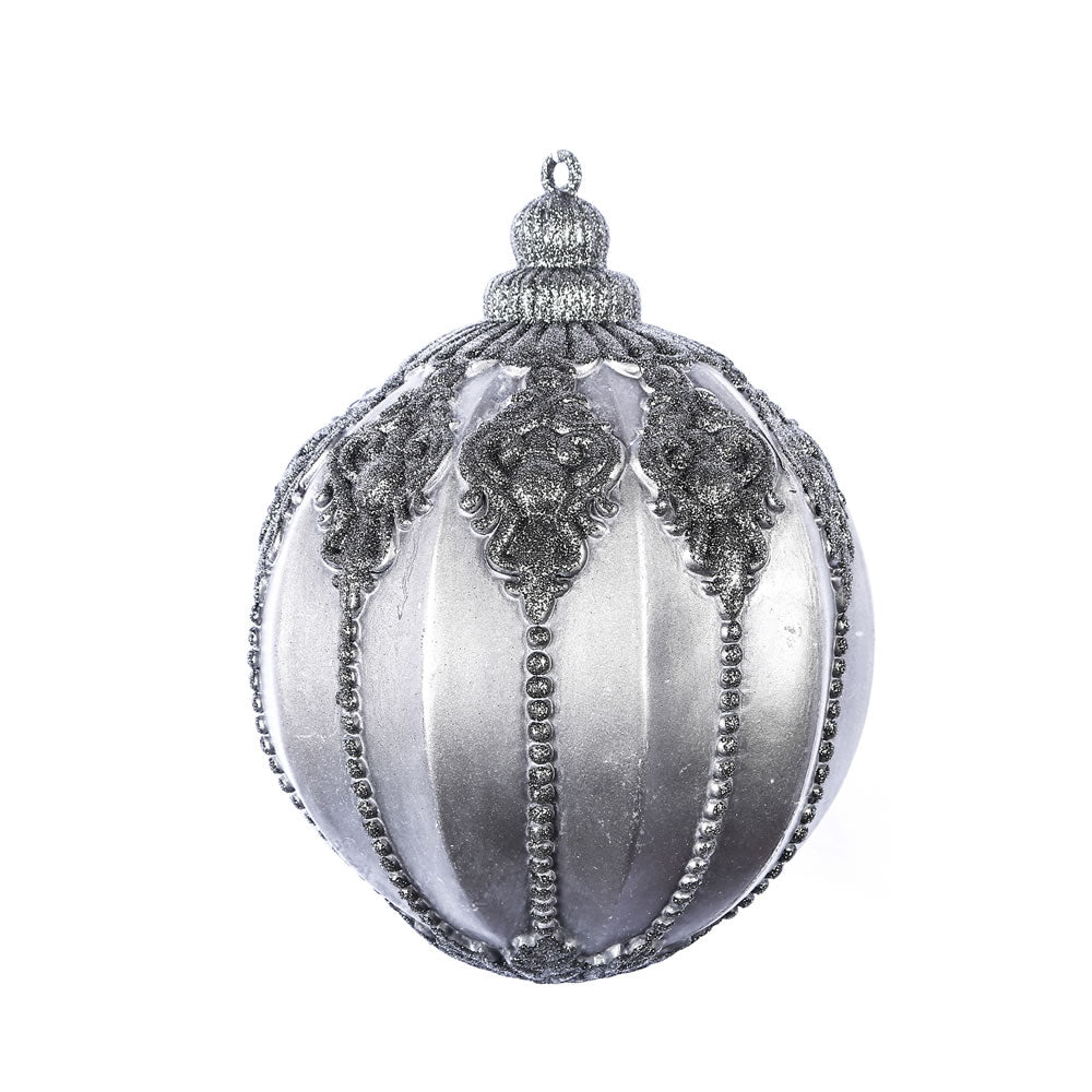 Vickerman 9.5" Gunmetal Antique Embossed Ball Ornament