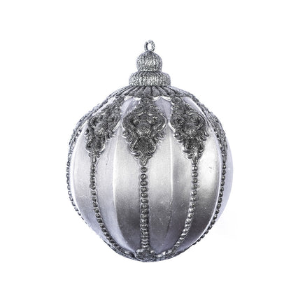 Vickerman 9.5" Gunmetal Antique Embossed Ball Ornament