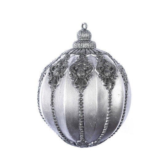 Vickerman 9.5" Gunmetal Antique Embossed Ball Ornament