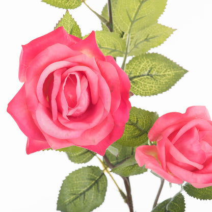 Vickerman 29" Artificial Pink Real Touch Rose Spray. Includes 3 sprays per pack.