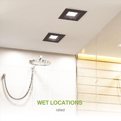 ASD Lighting LED Square Downlight Retrofit Kit 6" 12W 120V CCT Selectable 2700/3000/3500/4000/5000K Dimmable PC, Baffle Trim, Oil Rubbed Bronze UL 6pack