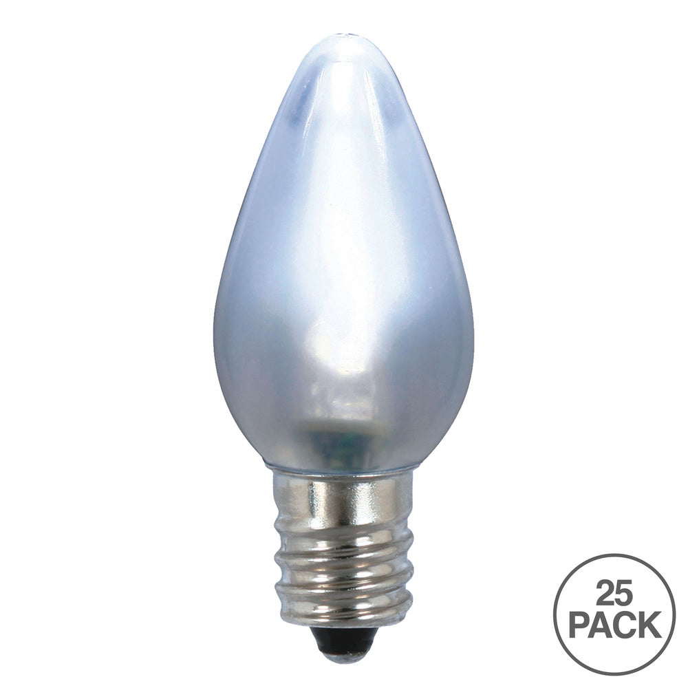 Vickerman C7 Ceramic LED Cool White Twinkle Bulb  Nickel Base 120V .6 Watts 25 Bulbs per bag