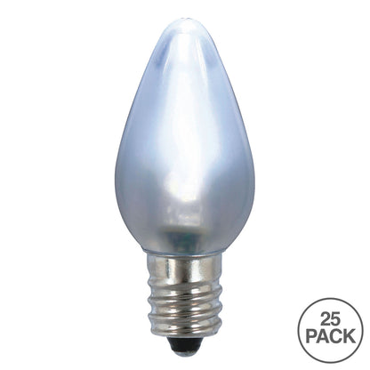 Vickerman C7 Ceramic LED Cool White Twinkle Bulb  Nickel Base 120V .6 Watts 25 Bulbs per bag