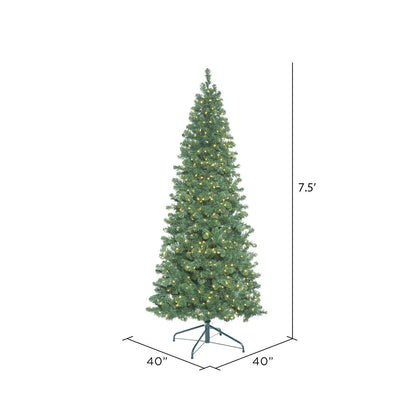 Vickerman 7.5' Oregon Fir Slim Artificial Christmas Tree Clear Dura-lit Lights