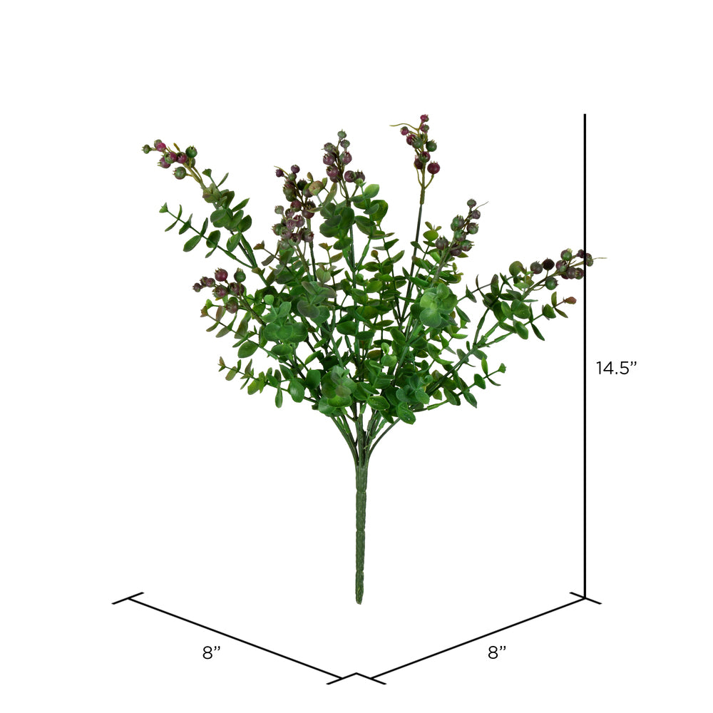 Vickerman 14.5" Artificial Purple Money Leaf Bush 2/pk