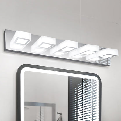 ASD Lighting LED Vanity 5-light 28W 120V with rotatable heads CCT Selectable 2700/3000/4000/5000/6000K Dimmable Chrome ETL