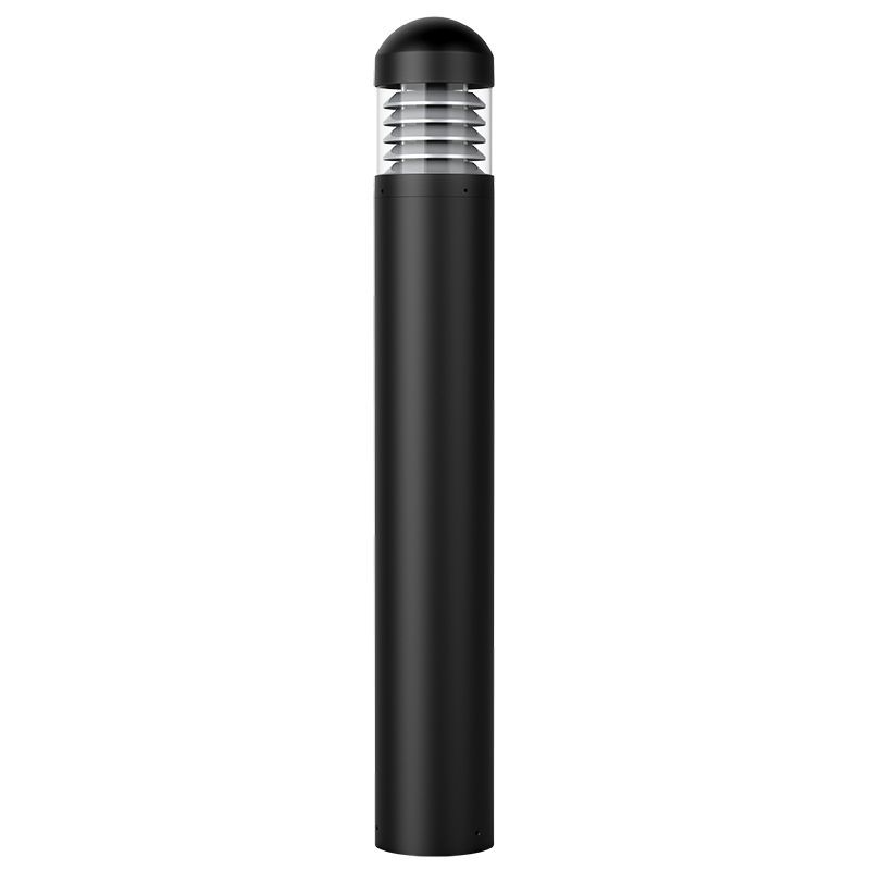 Westgate Bollard 44In Round Dome Top Louver Clear Lens Adj. 12-22W 30/40/50K, Black, Outdoor Lighting, 12~22W, 130 Lumens/W, 30K/40K/50K, Black Finish, 0~10V Dimmable