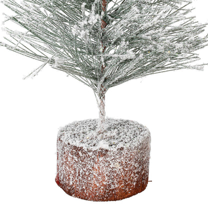 Vickerman 12" flocked Village Artificial Christmas tree Set of 4